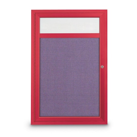 United Visual Products Slim Enclosed Corkboard, 30"x30", Satin Alum Frame/Cloud UVEB3030-SATIN-CLOUD